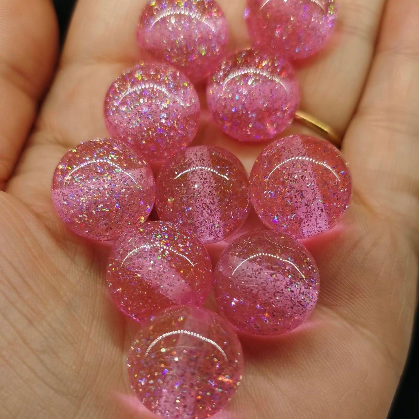 FS0362-16MM Mixed Color Baby's Breath Fine Glitter Resin Beads Fit For Beadable Pens