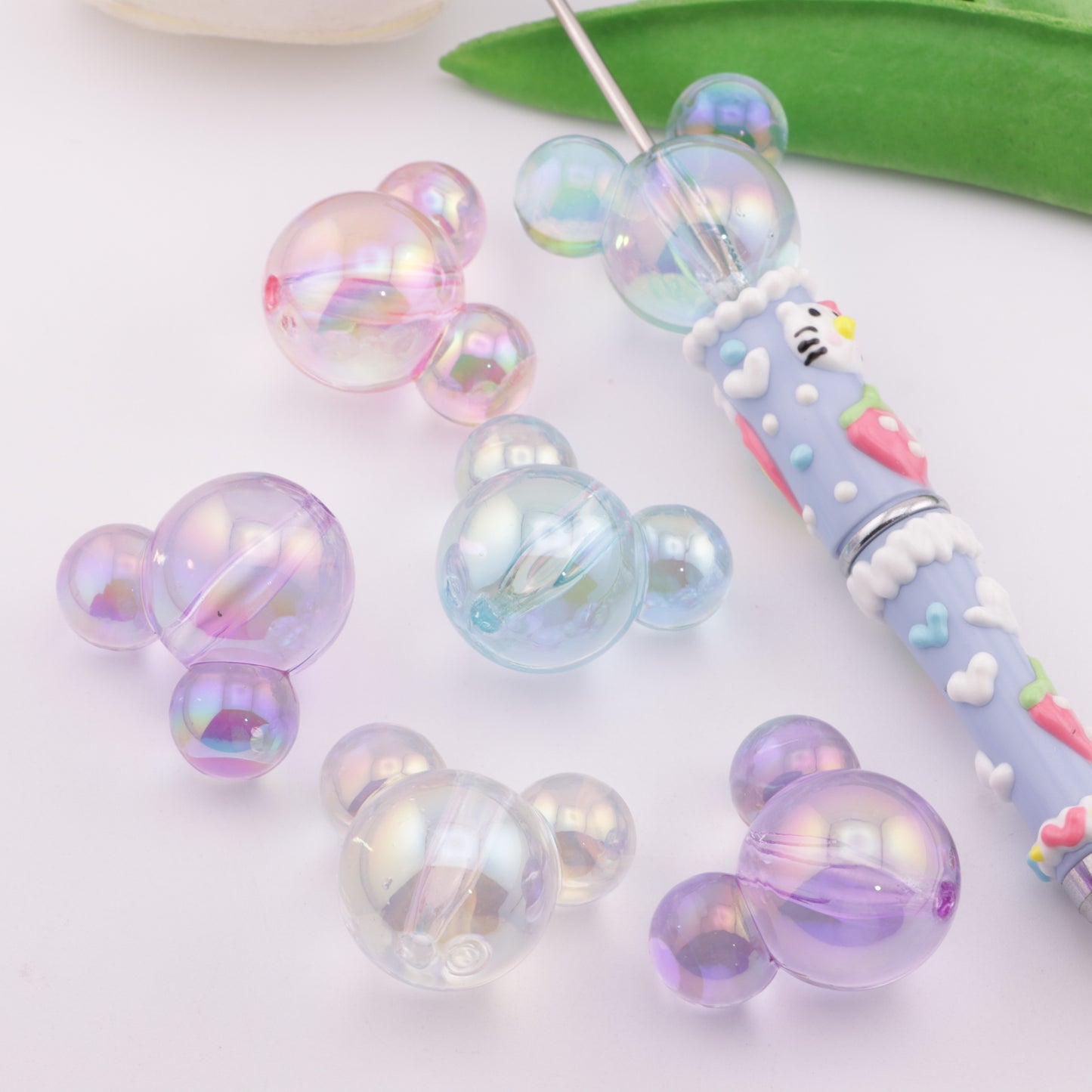 FS5890- 25*29mm Uv Mk Head Beads Mickey Head Beads, Fit For Pen