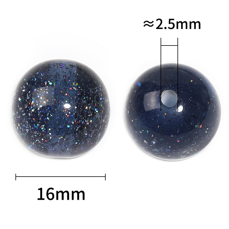 FS0362-16MM Mixed Color Baby's Breath Fine Glitter Resin Beads Fit For Beadable Pens