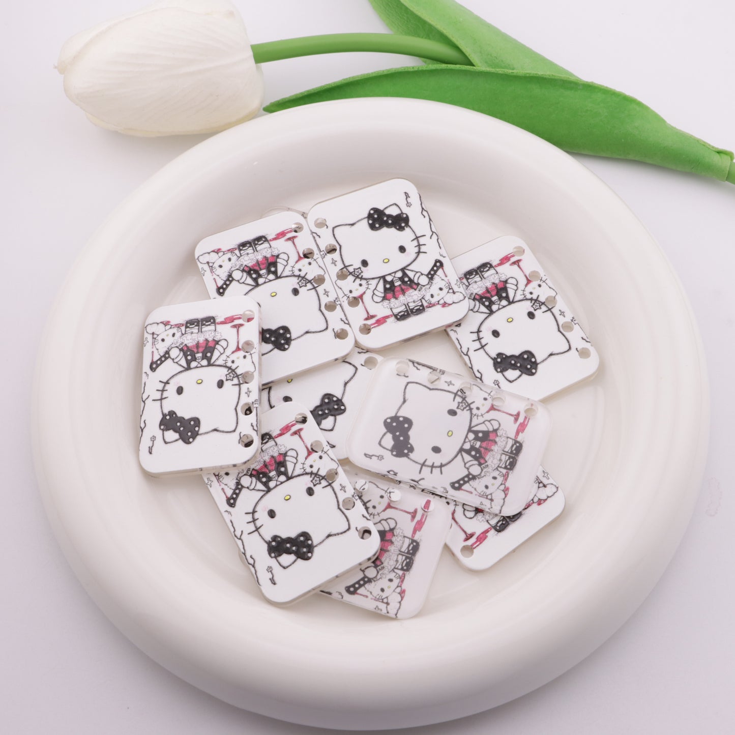 FS5870- 27*40Mm Five Hole HK Book Page Black And White Acrylic DIY Five-Hole Book Page