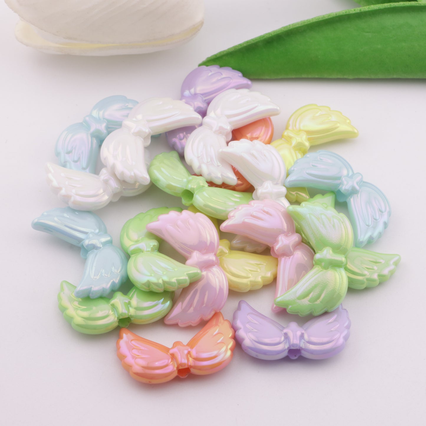 FS5673- 26*16Mm UV Angel Wings Beads, Angel Wings Beads Fit For Pen