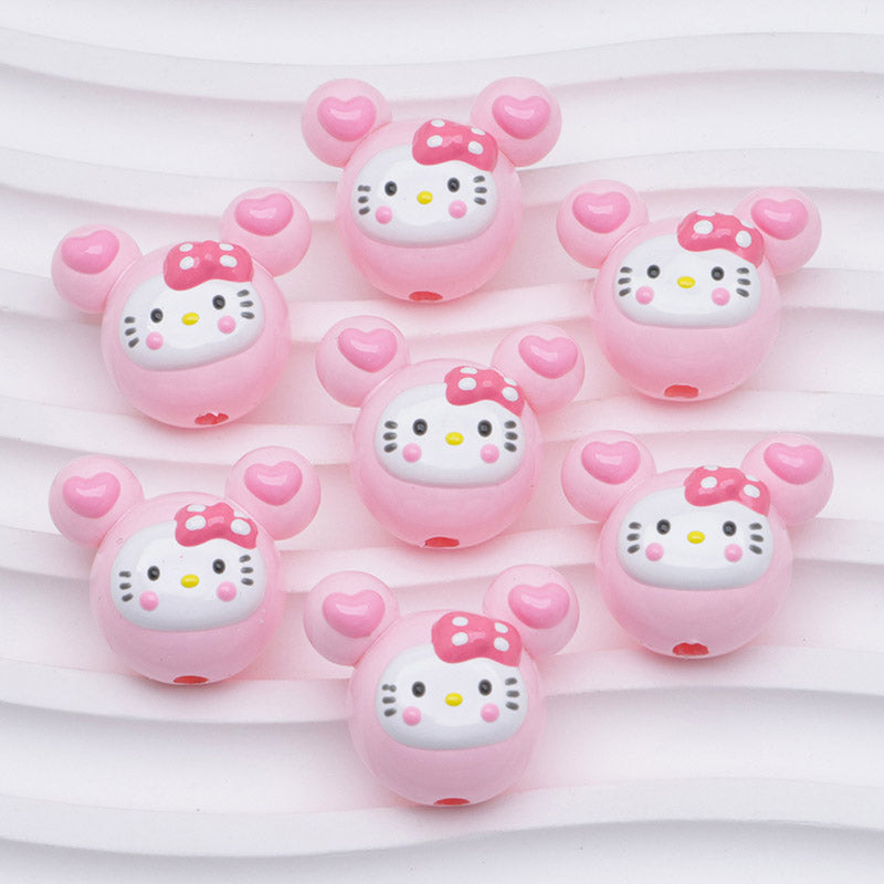 FS5034- HK Mickey Head Hand-Painted Beads