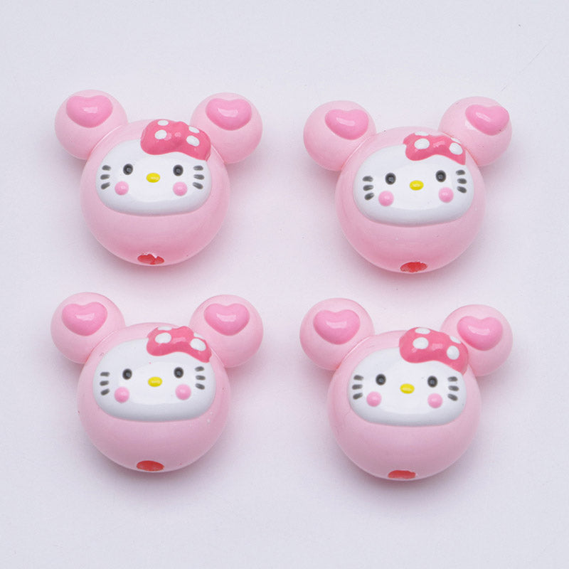 FS5034- HK Mickey Head Hand-Painted Beads