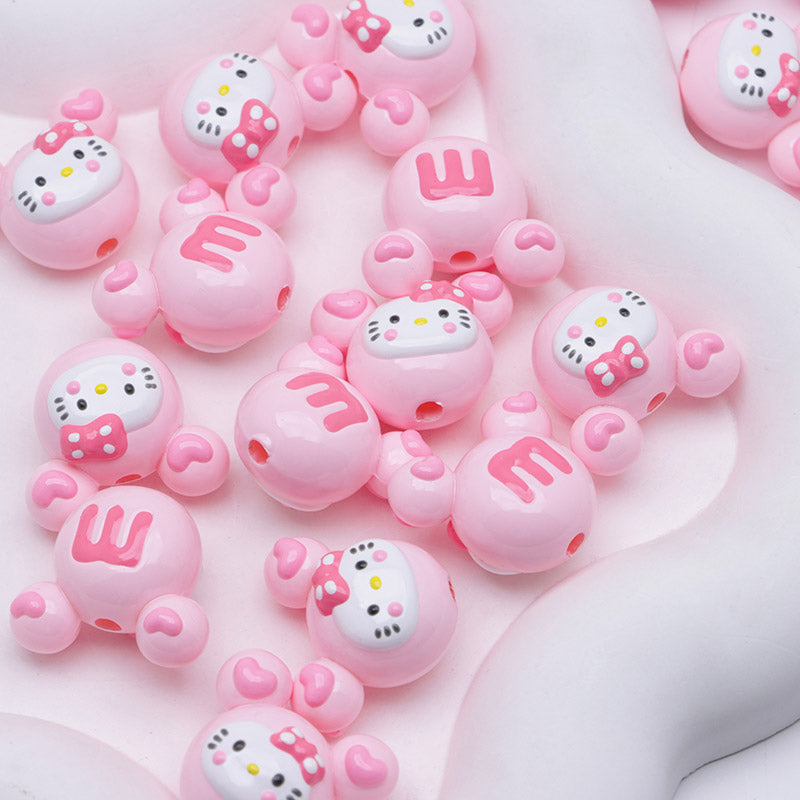 FS5034- HK Mickey Head Hand-Painted Beads