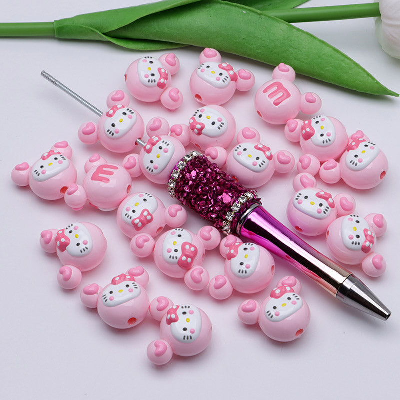 FS5034- HK Mickey Head Hand-Painted Beads