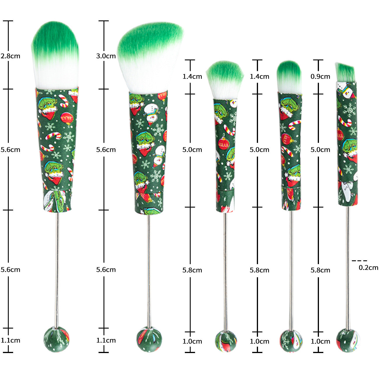 FS2816-Metal Beadable Halloween Printed Makeup Brushes£¨Five In A Set£©