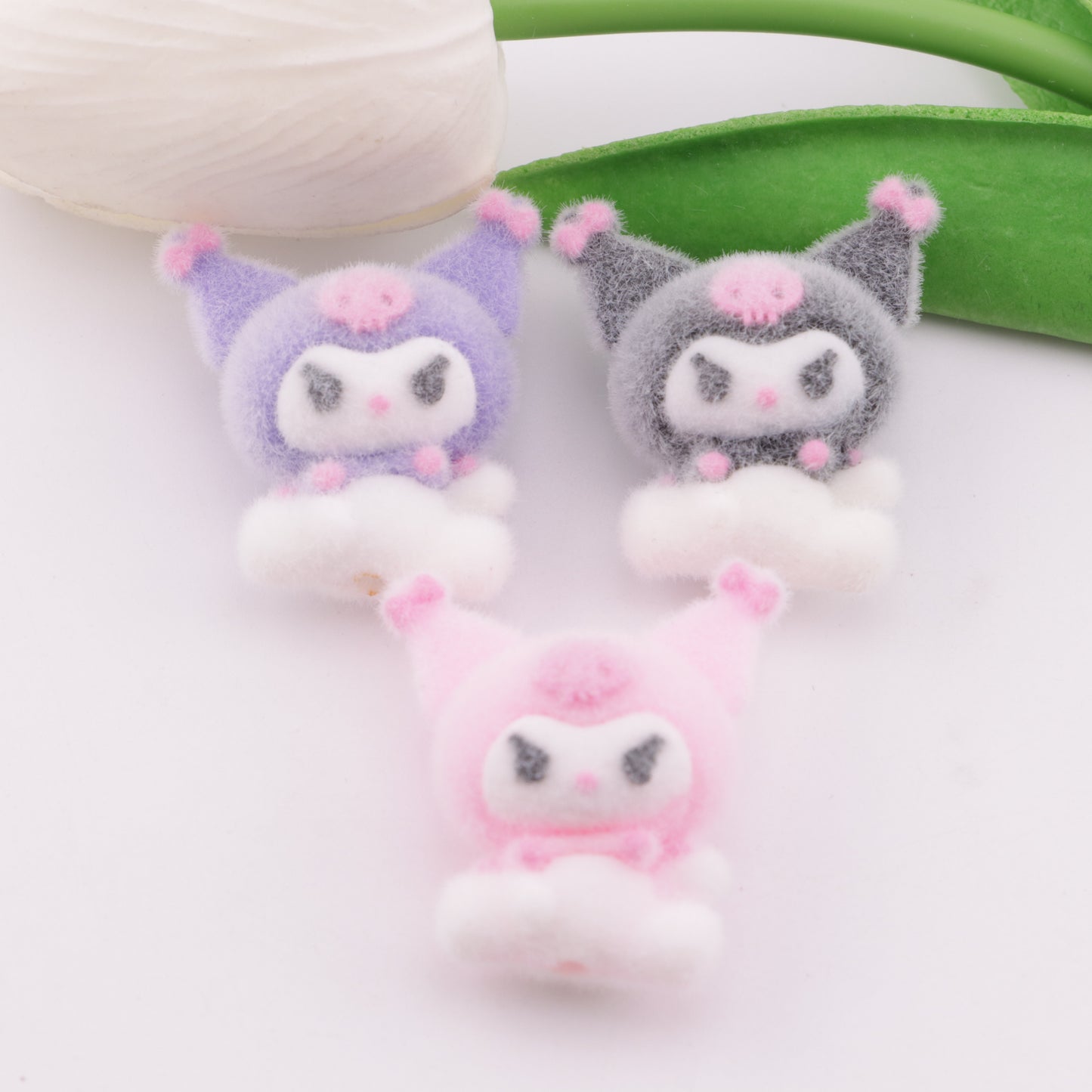 FS5919- Kuku Flocked Beads Flocked Kuromi Beads