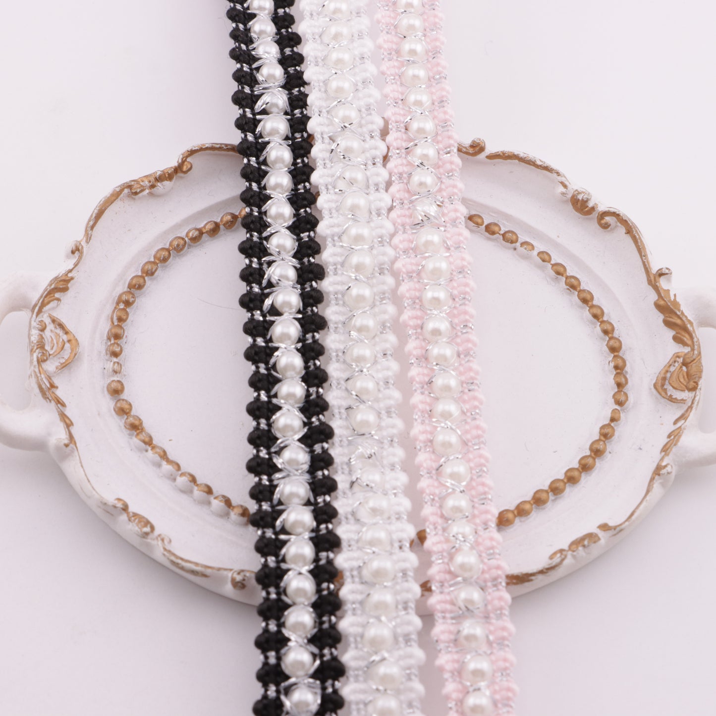 FS5925- About 11mm Width, Pearl Chain Ribbon