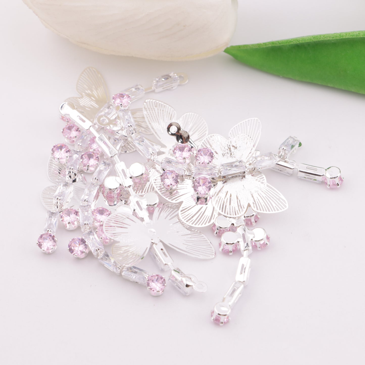 FS5874- Butterfly Cubic Zirconia Tassel Pendant