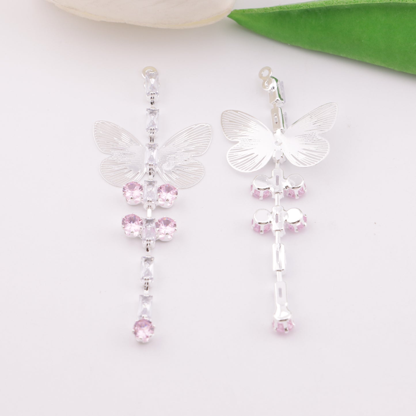 FS5874- Butterfly Cubic Zirconia Tassel Pendant