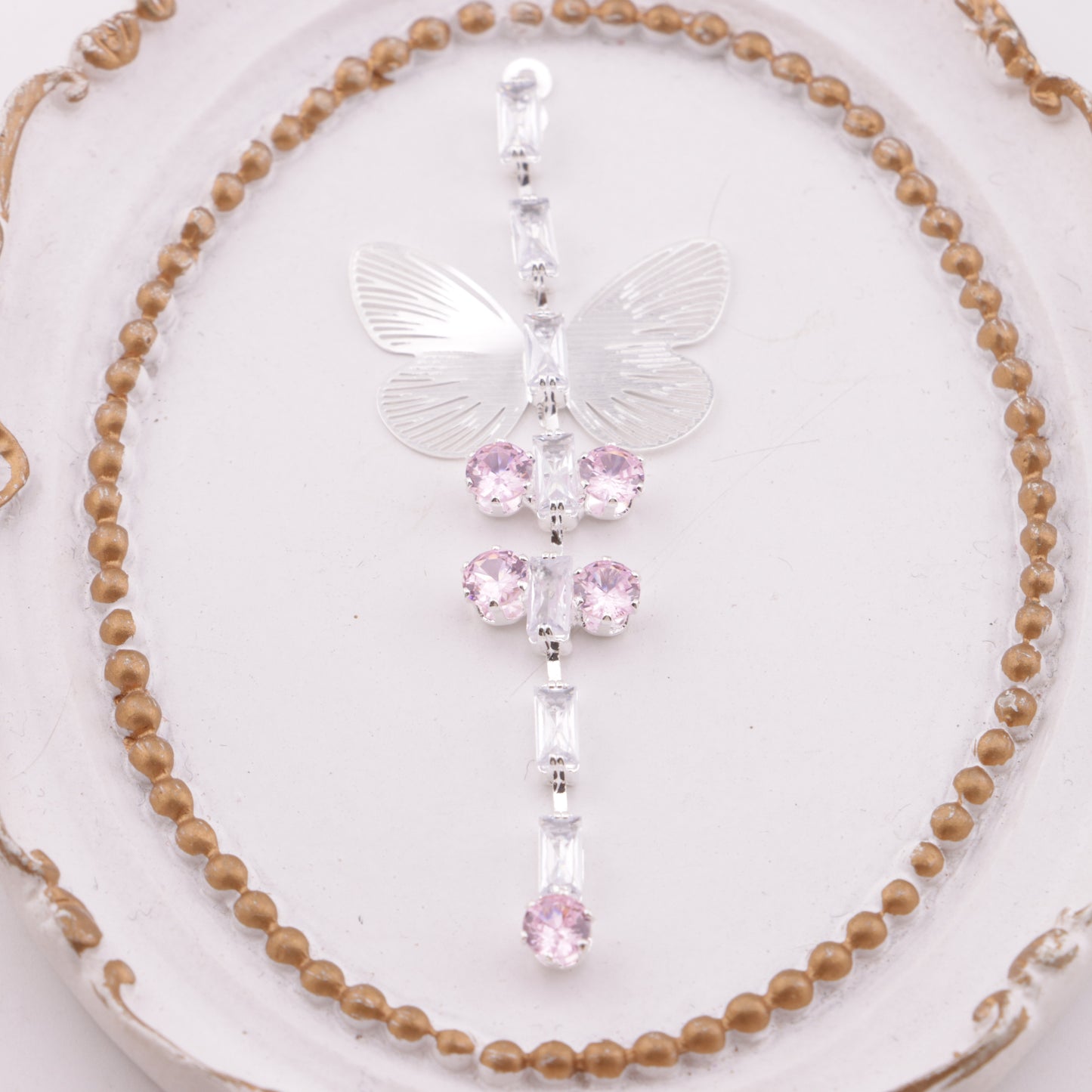 FS5874- Butterfly Cubic Zirconia Tassel Pendant