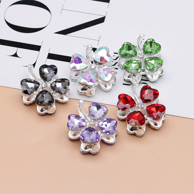 FS4848- Approximately 2.9×2.4×1.3 Cm Four - leaf Clover Alloy Beads Four - way Passable For Pen