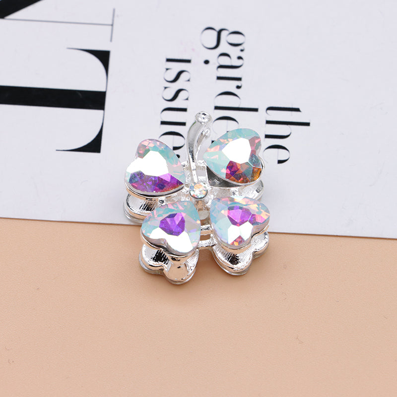 FS4848- Approximately 2.9×2.4×1.3 Cm Four - leaf Clover Alloy Beads Four - way Passable For Pen