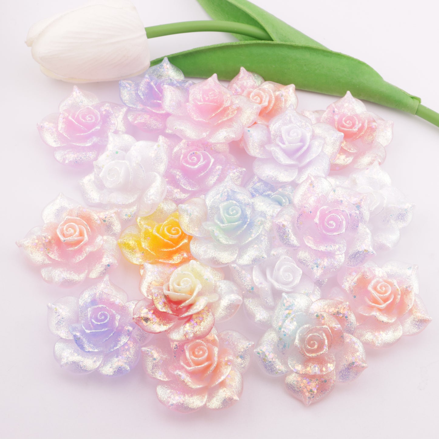 FS5898- 38mm Luminous Flower Charms Night-Glow Flower Patches