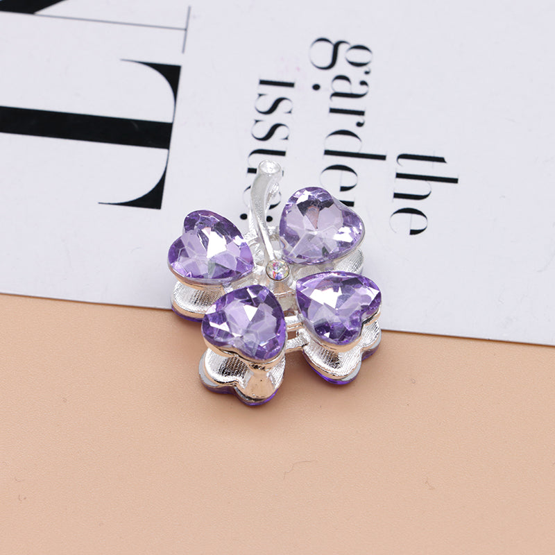 FS4848- Approximately 2.9×2.4×1.3 Cm Four - leaf Clover Alloy Beads Four - way Passable For Pen