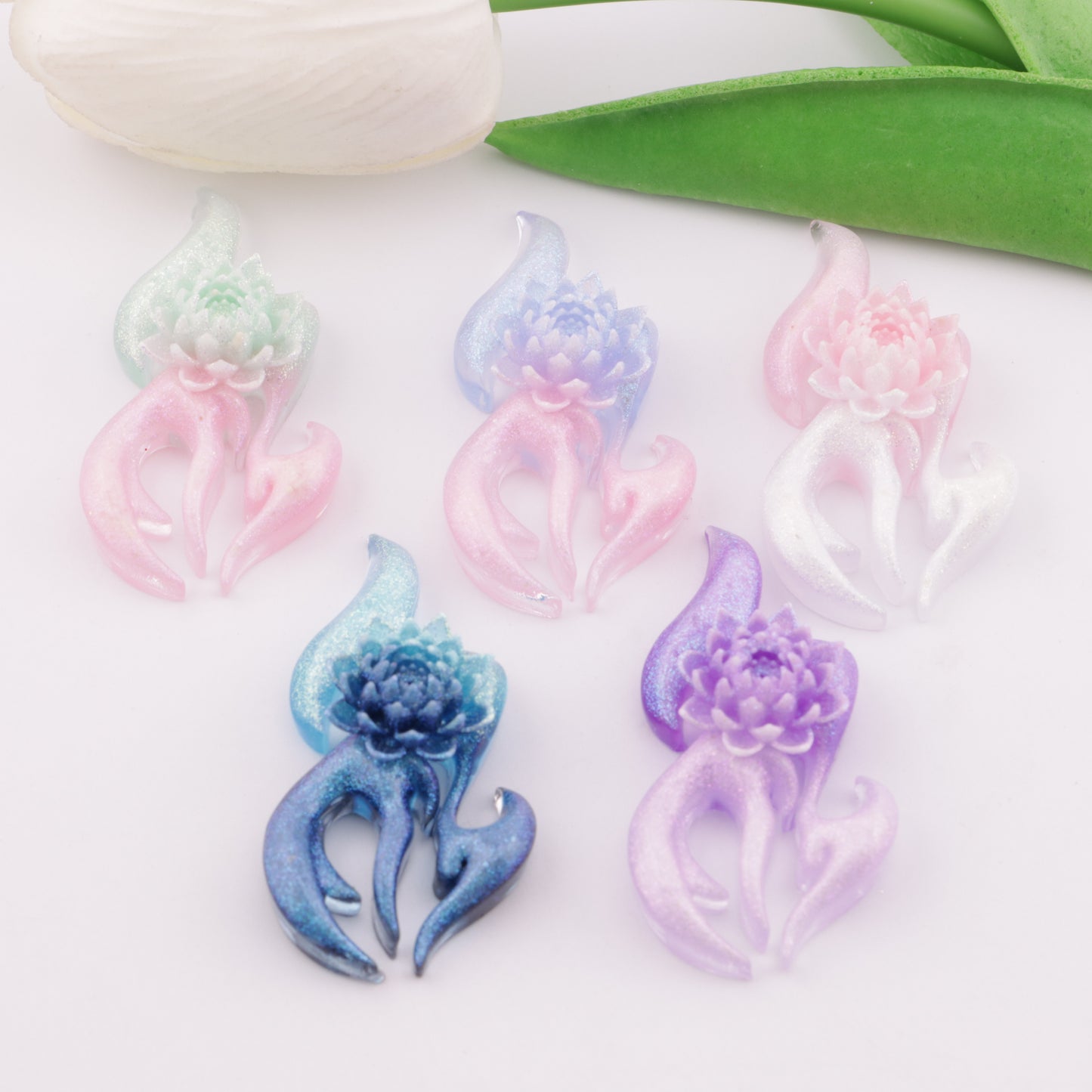 FS5781- 47*24Mm Fire Flower Charms Flame Flower Patches