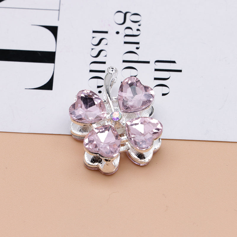 FS4848- Approximately 2.9×2.4×1.3 Cm Four - leaf Clover Alloy Beads Four - way Passable For Pen