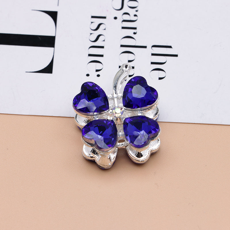 FS4848- Approximately 2.9×2.4×1.3 Cm Four - leaf Clover Alloy Beads Four - way Passable For Pen