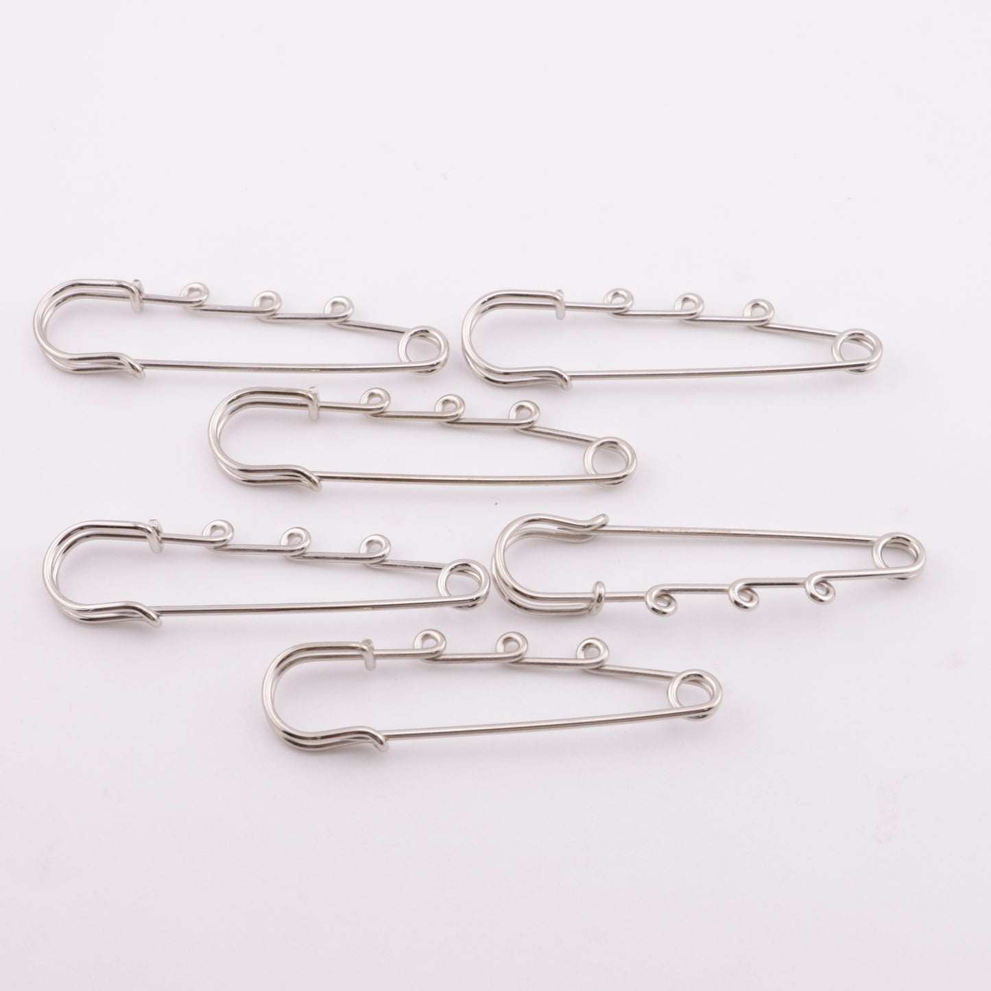 FS5866- 6.5cm Big Size Silver Pins With Four Hanging Holes