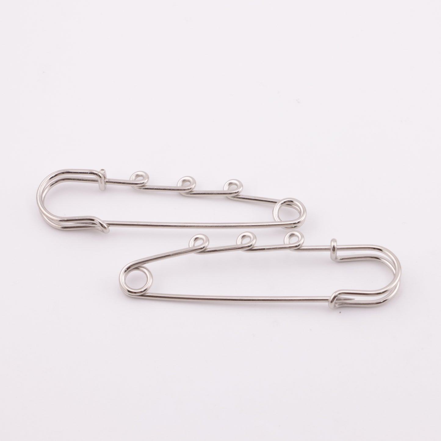 FS5866- 6.5cm Big Size Silver Pins With Four Hanging Holes