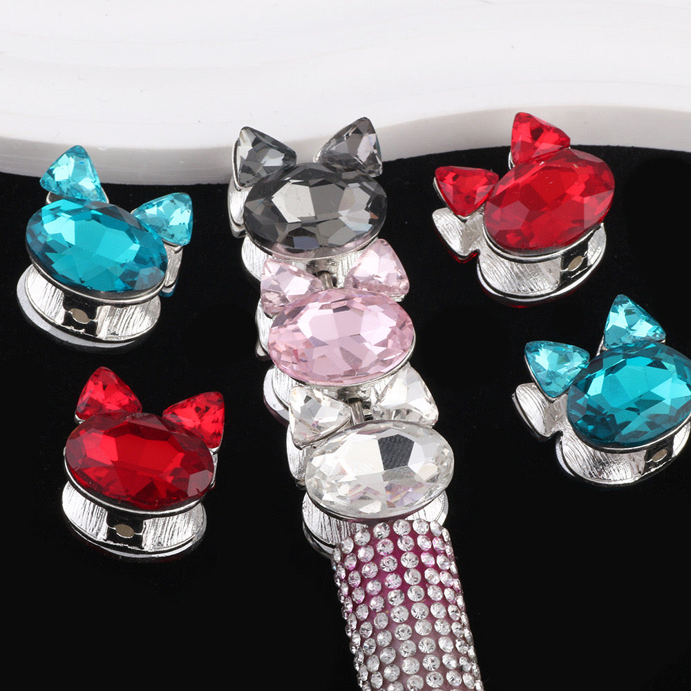 FS0371- Cat Head Metal Beads Fit For Beadable Pen