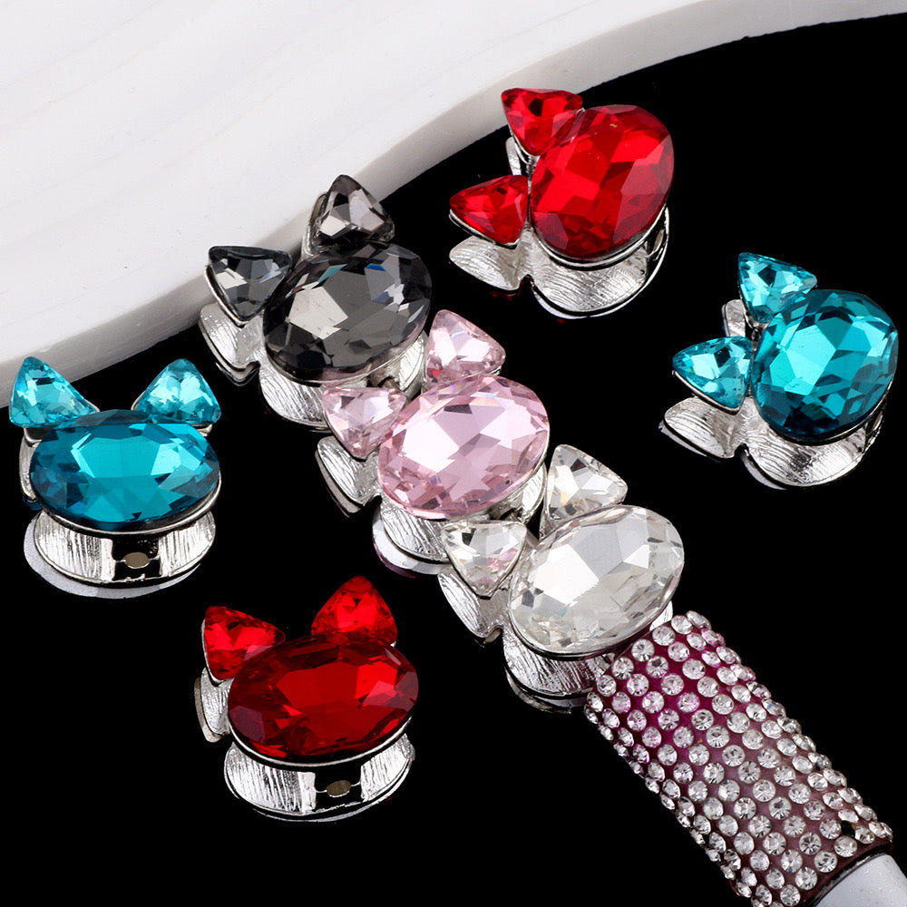 FS0371- Cat Head Metal Beads Fit For Beadable Pen