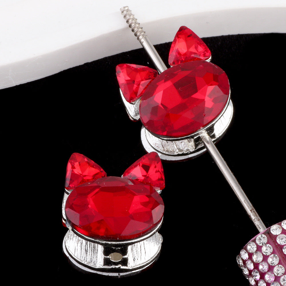 FS0371- Cat Head Metal Beads Fit For Beadable Pen