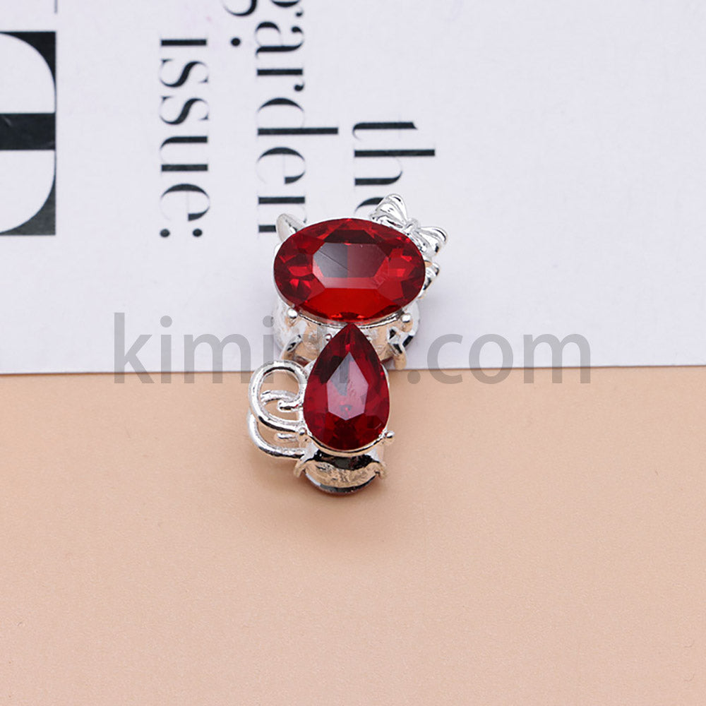 FS4847-Crystal Diamond Cat Alloy Beads Fit For Beadable Pens