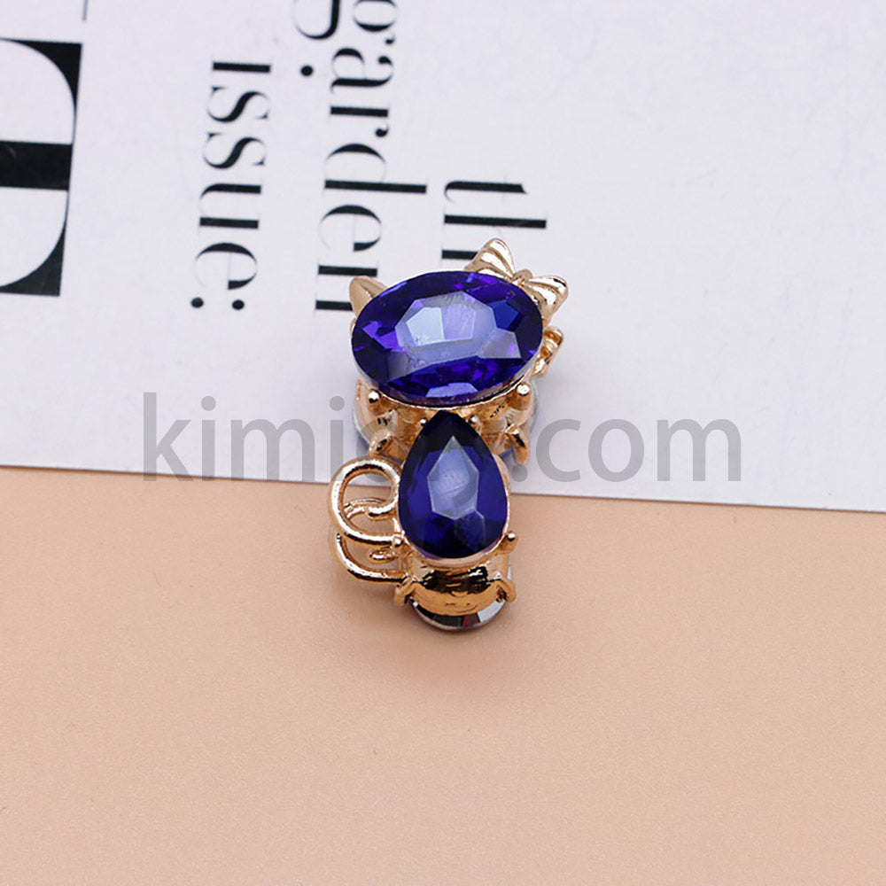 FS4847-Crystal Diamond Cat Alloy Beads Fit For Beadable Pens
