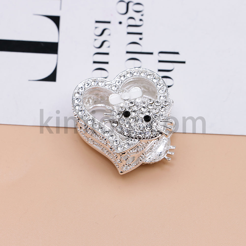 FS4164-HK Heart Alloy Beads Fit For Beadable Pens