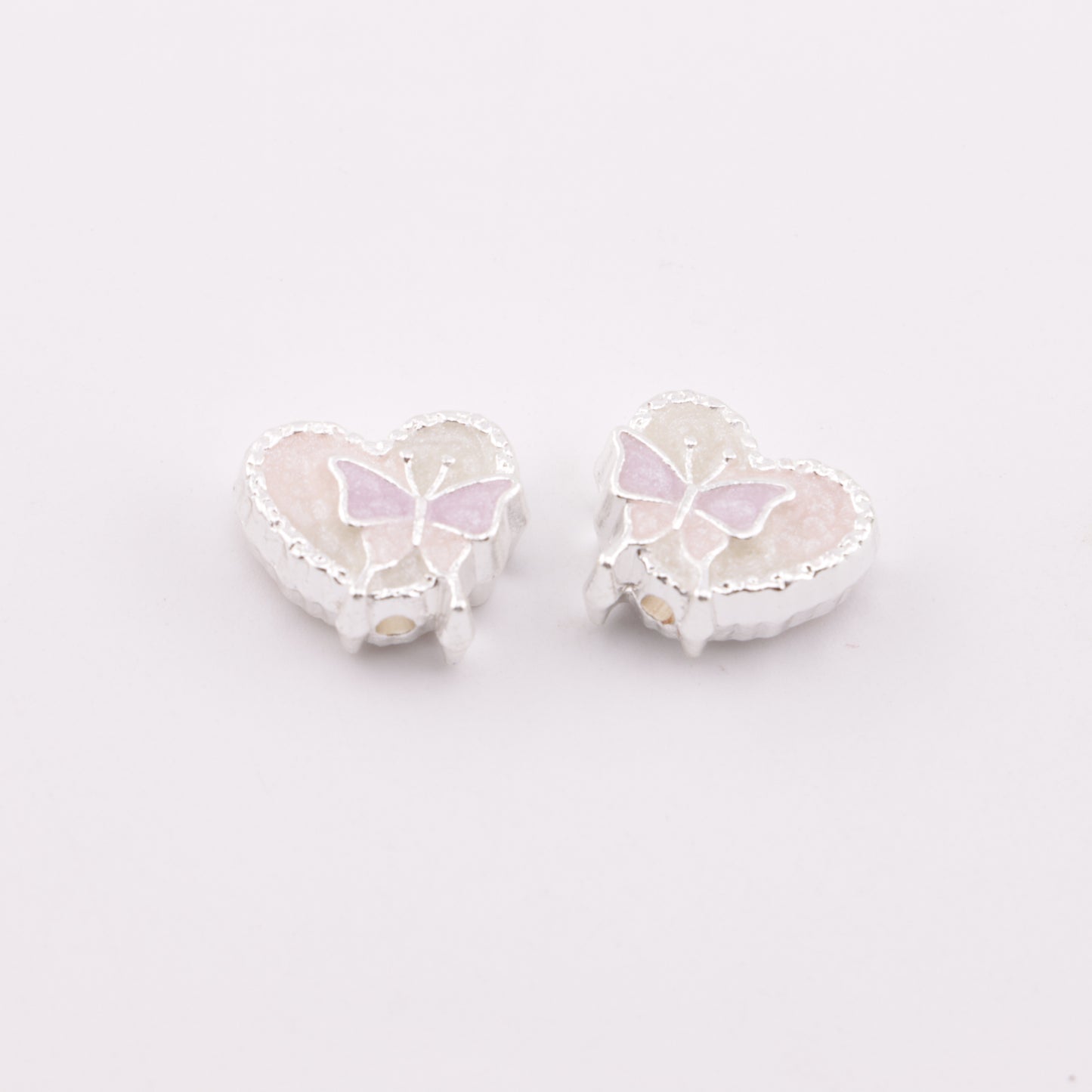 FS5877- Luminous Heart-shaped Alloy Beads