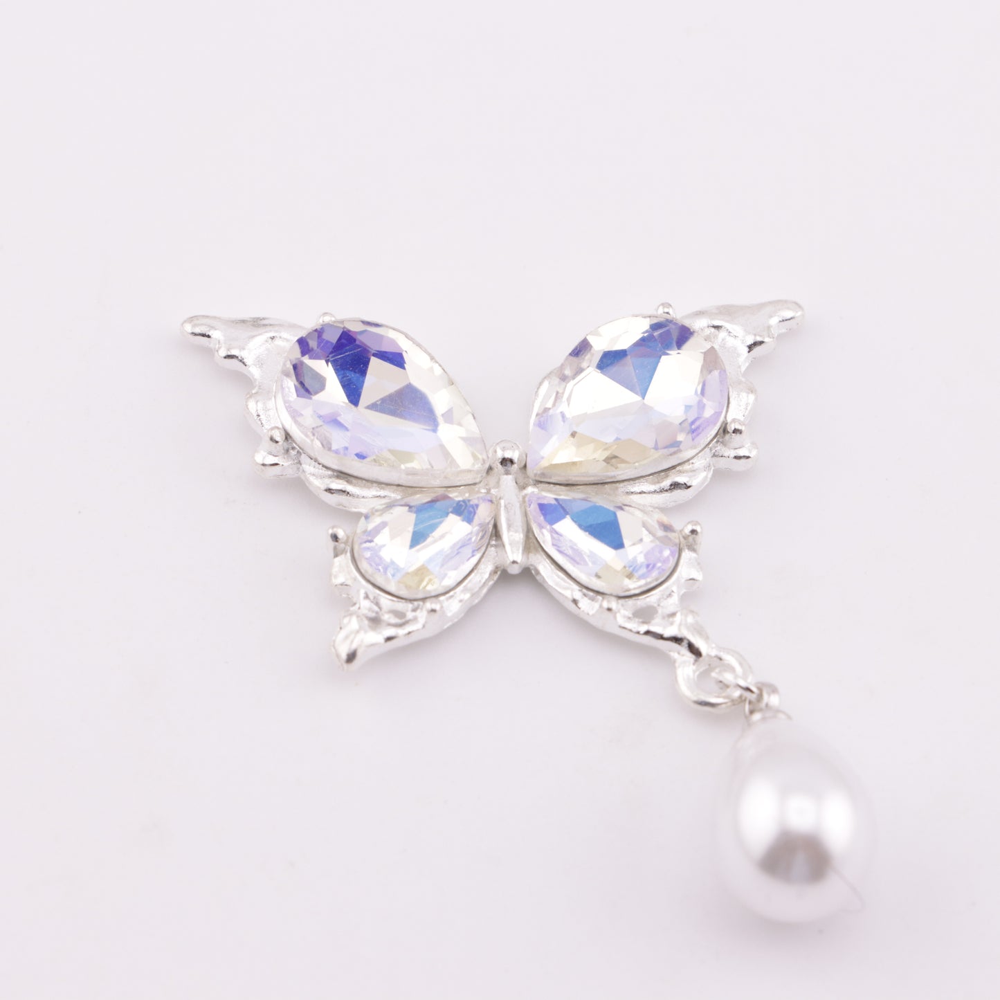 FS5690- Butterfly Charms Butterfly Patches With Waterdrop Pearl Pendants