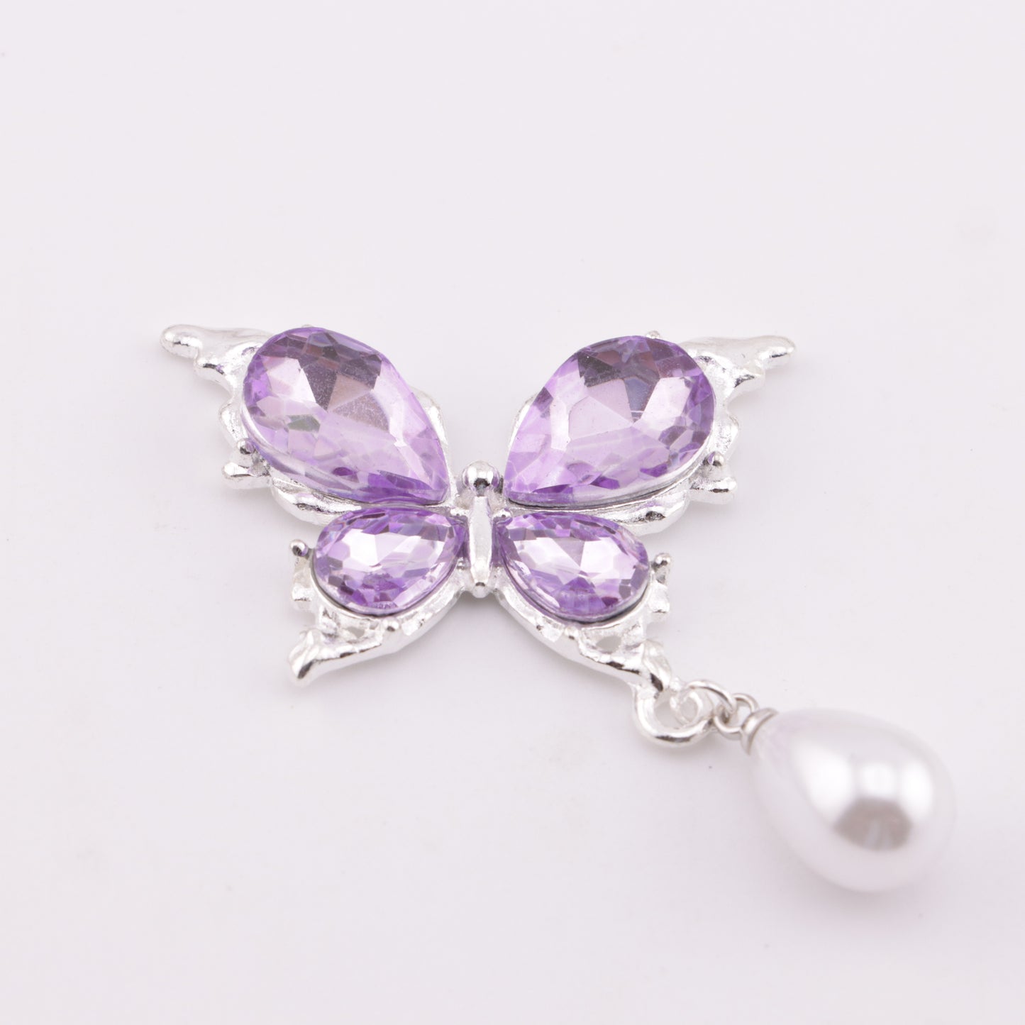 FS5690- Butterfly Charms Butterfly Patches With Waterdrop Pearl Pendants