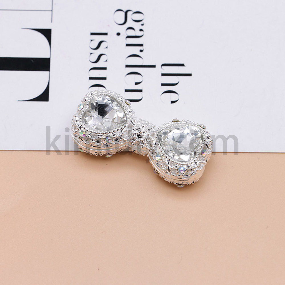 FS4842-Double Heart Bows Beads Fit For Beadable Pens