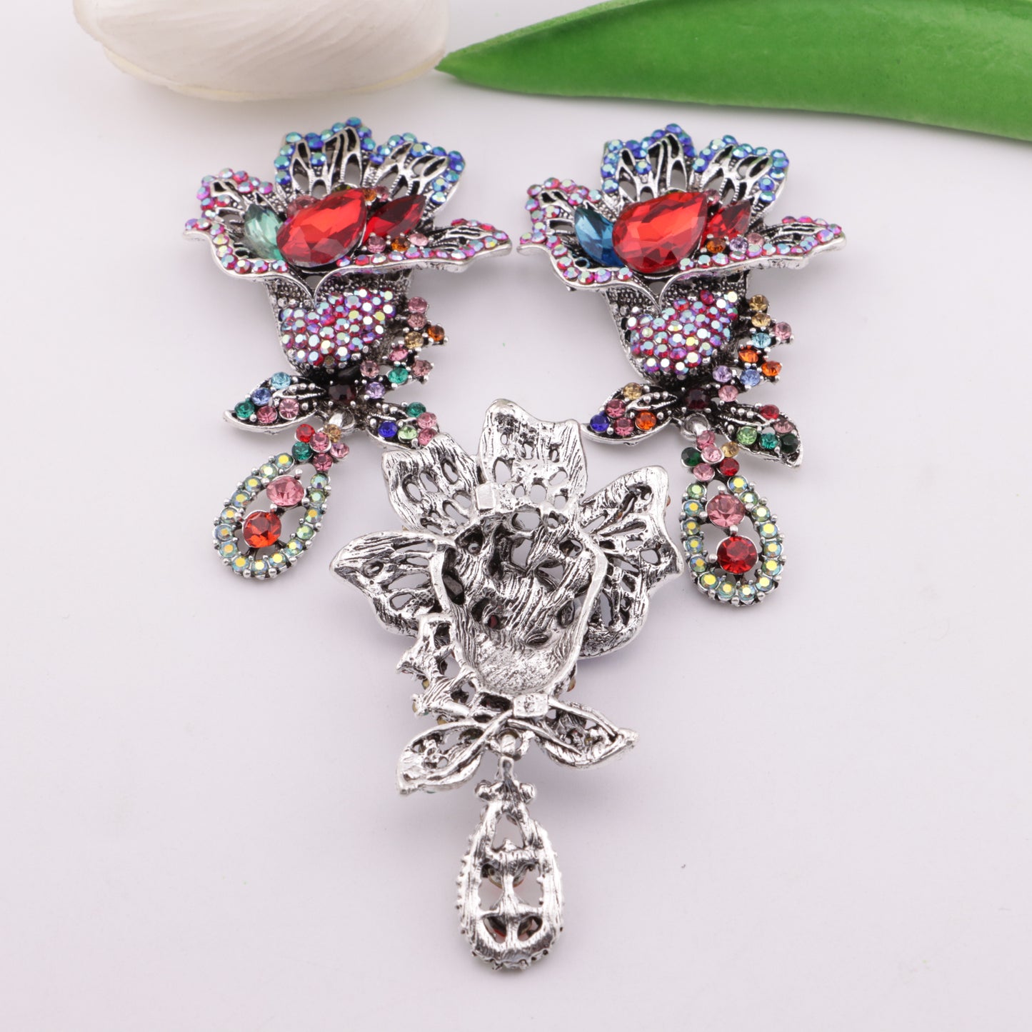 FS5053- Flower Charms Hanging Flower Bouquet Metal Patches