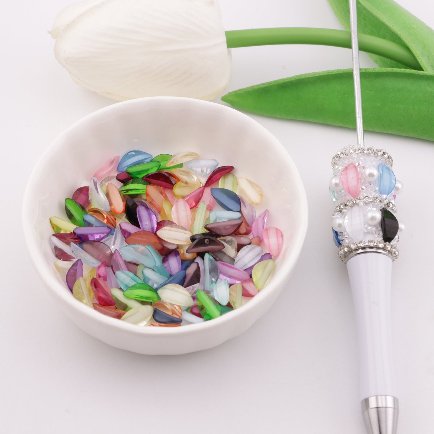 FS1354-5*10mm Mixed Color Flower Petal For Making Fancy Bead Or Fancy Pen