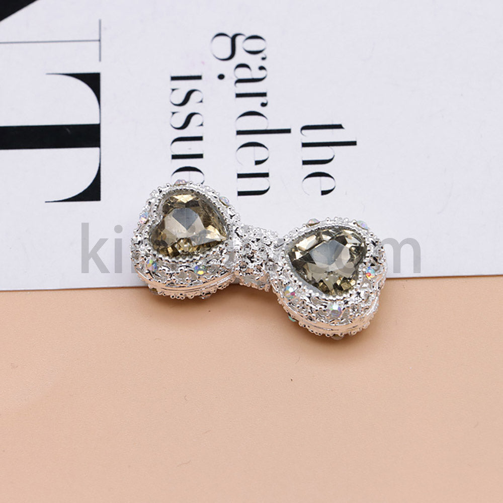 FS4842-Double Heart Bows Beads Fit For Beadable Pens