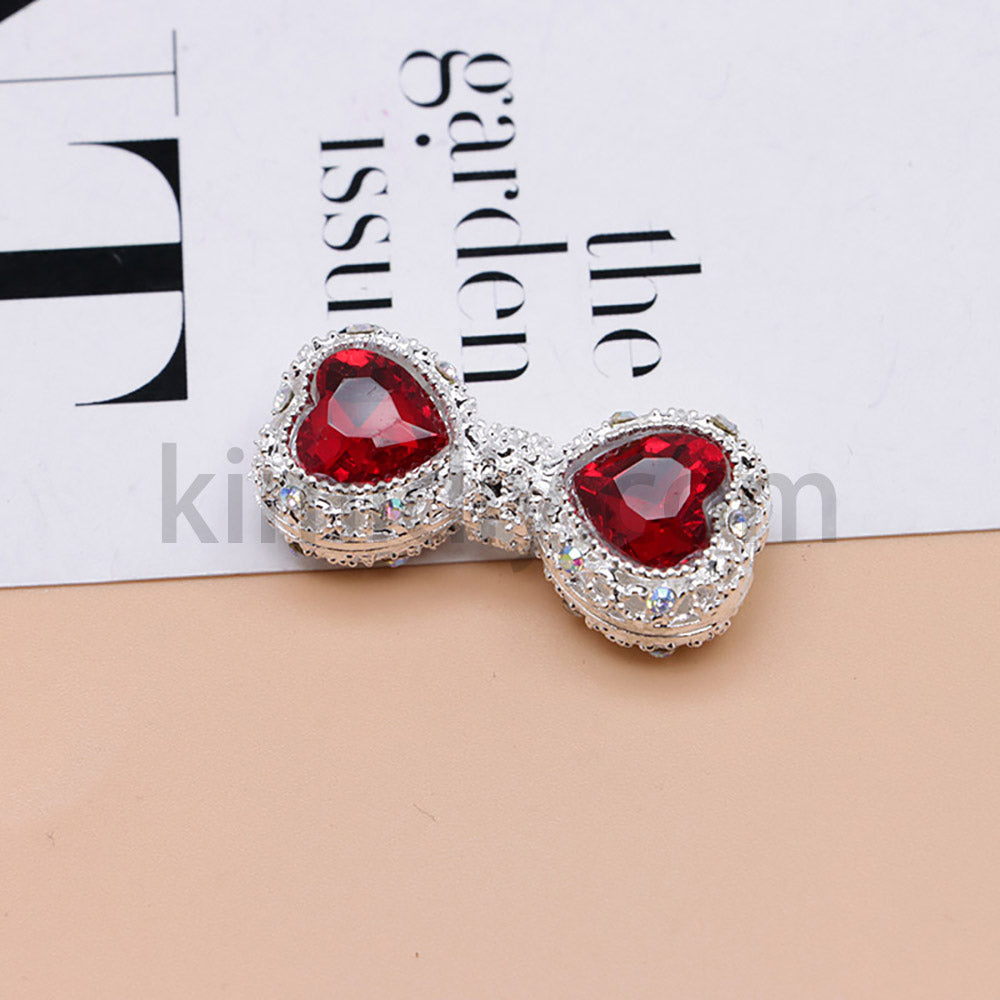 FS4842-Double Heart Bows Beads Fit For Beadable Pens
