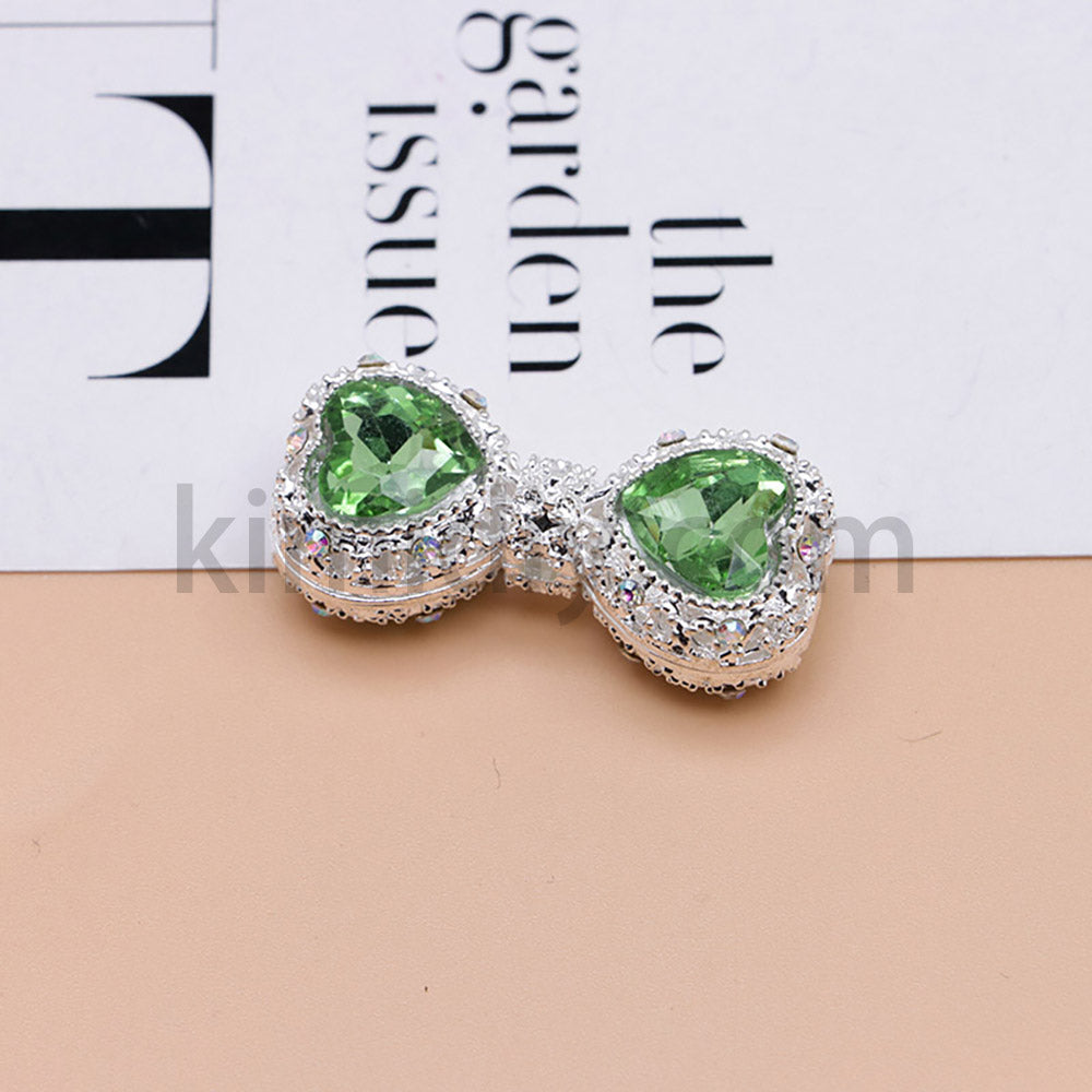 FS4842-Double Heart Bows Beads Fit For Beadable Pens
