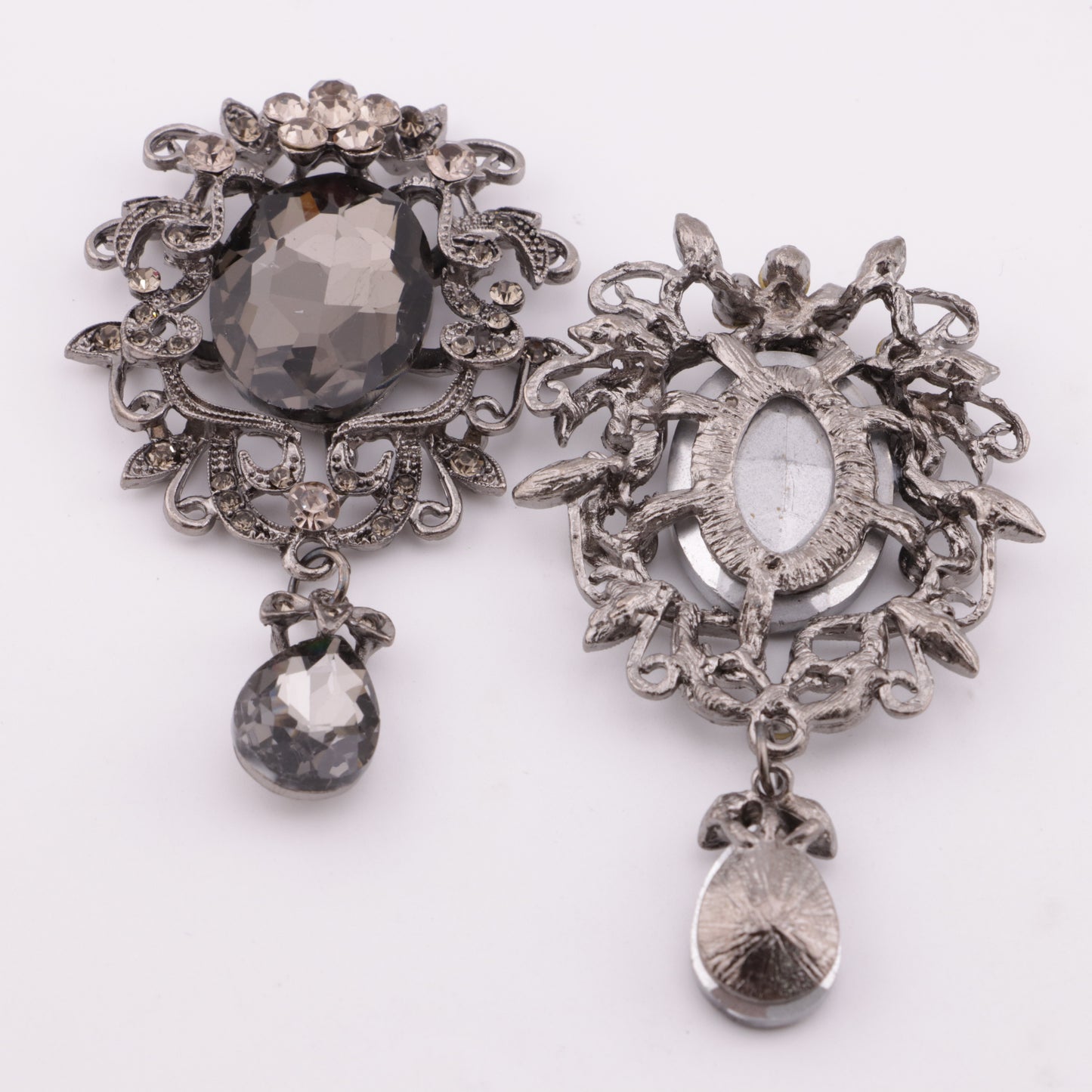 FS5546- 48*82mm Charms Large Oval Waterdrop Diamond Pendant Metal Patch