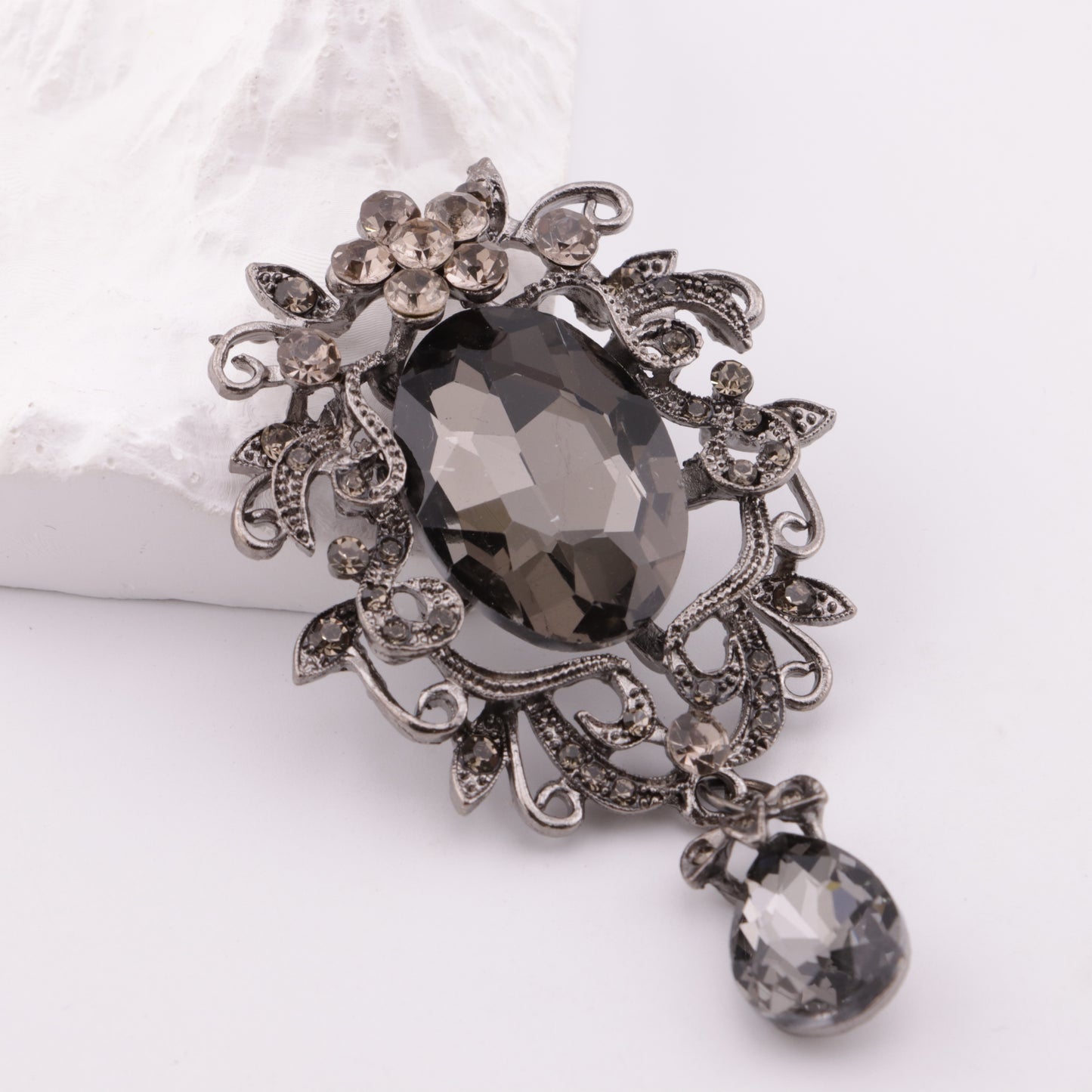 FS5546- 48*82mm Charms Large Oval Waterdrop Diamond Pendant Metal Patch