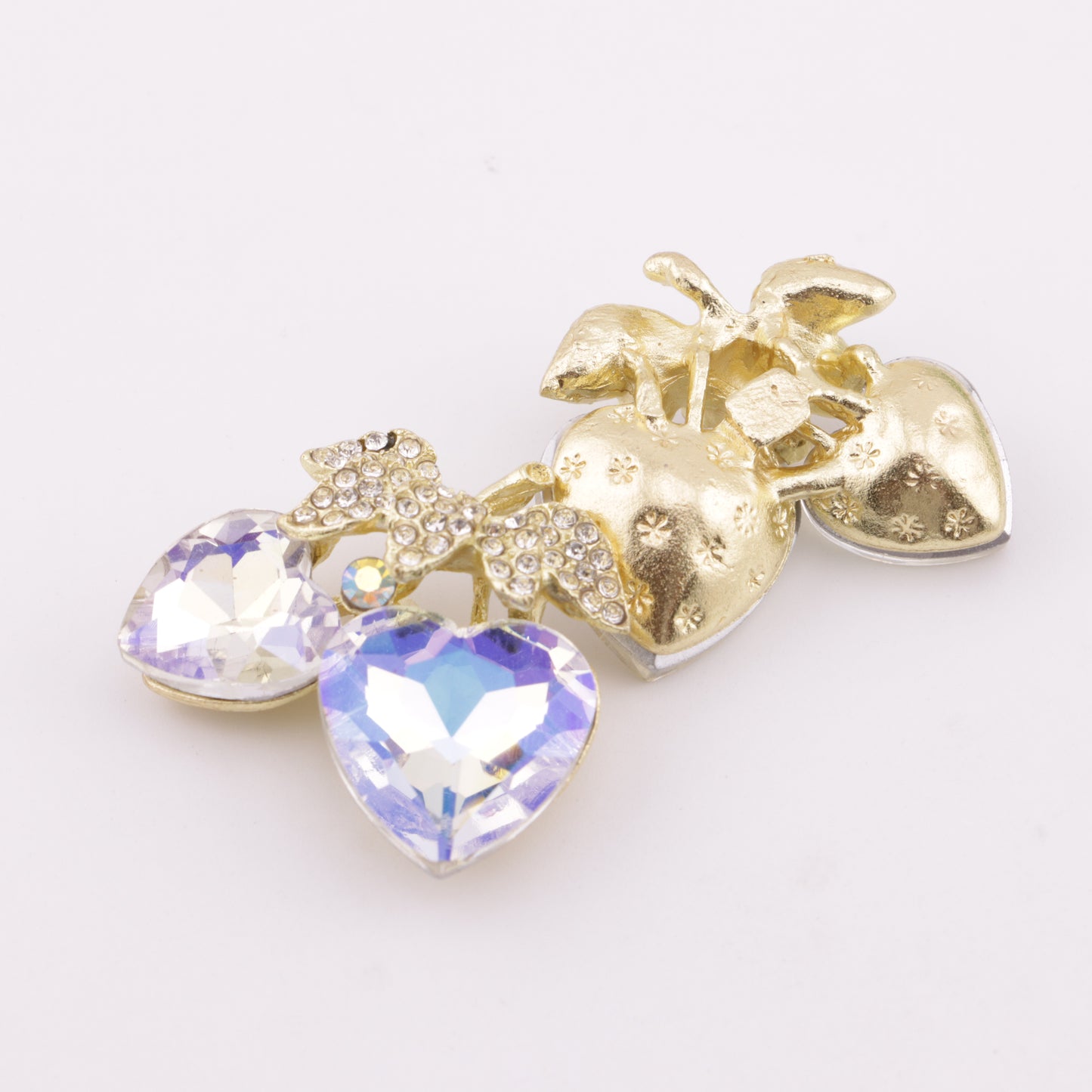 FS5967- 27*31mm Love Double Peach Charms Heart-Shaped Double Peach Patches