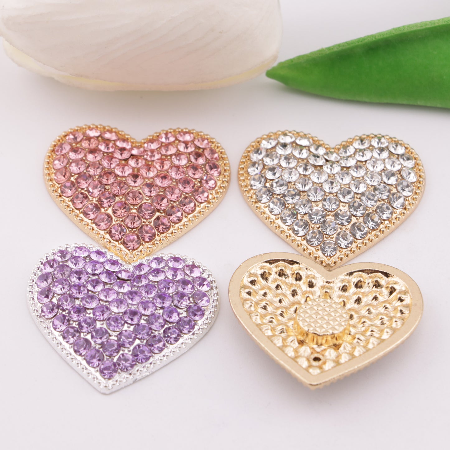 FS5990- Full Diamond Heart-shaped Alloy Patch