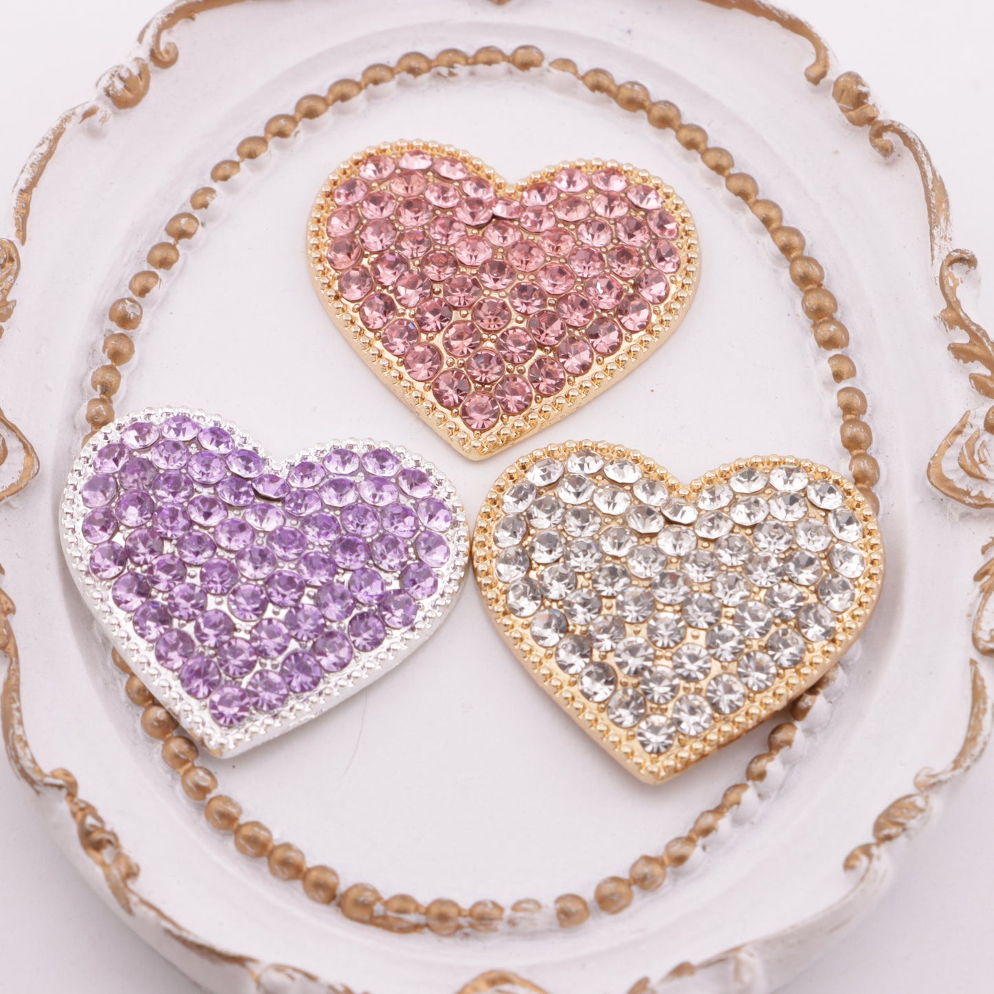 FS5990- Full Diamond Heart-shaped Alloy Patch