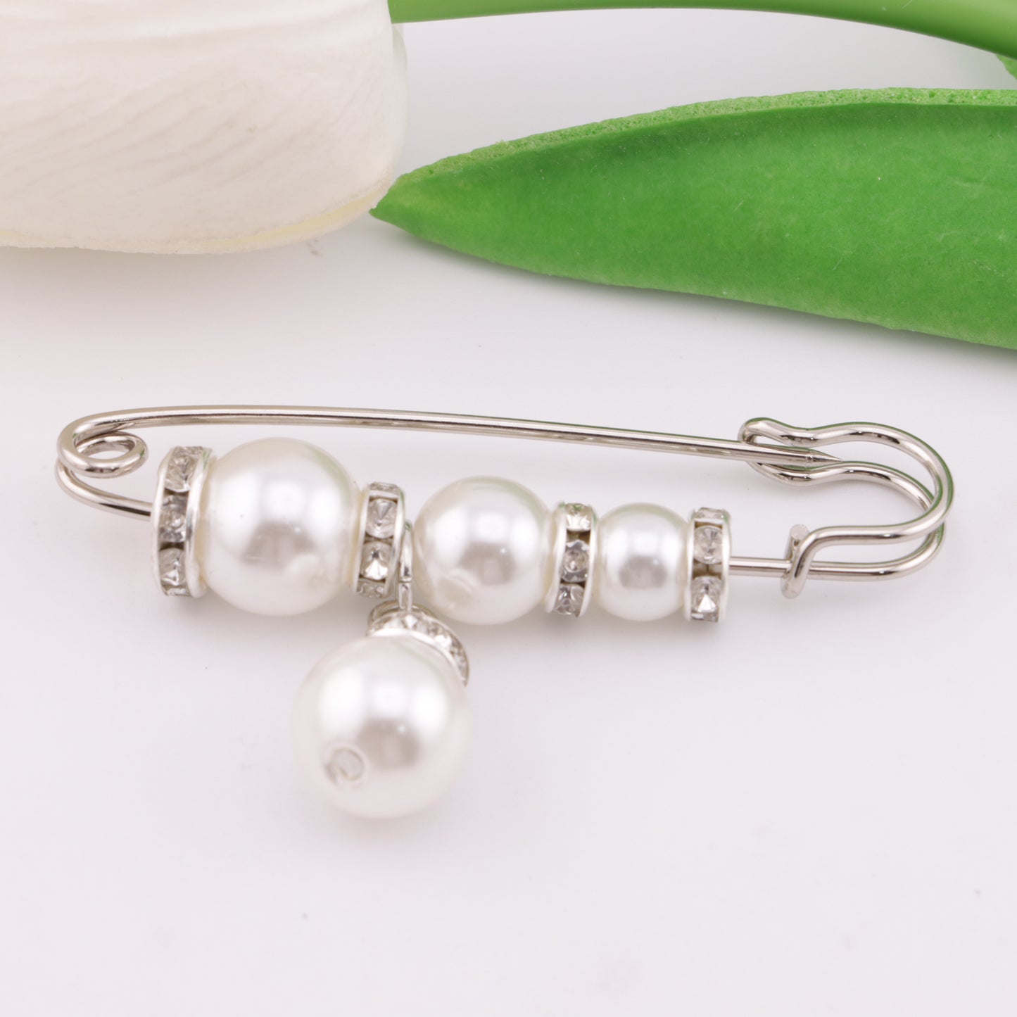 FS5999- 5.8cm Pearl + Spacer Pin With Pearl Pendant Pearl + Spacer Pin With Pearl Pendant