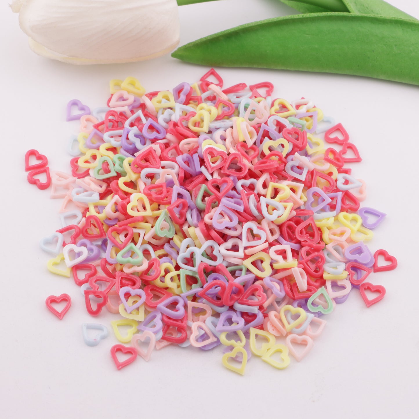 FS6004- 7mm Hollow Heart Charms Hollowed-Out Love Heart Patches