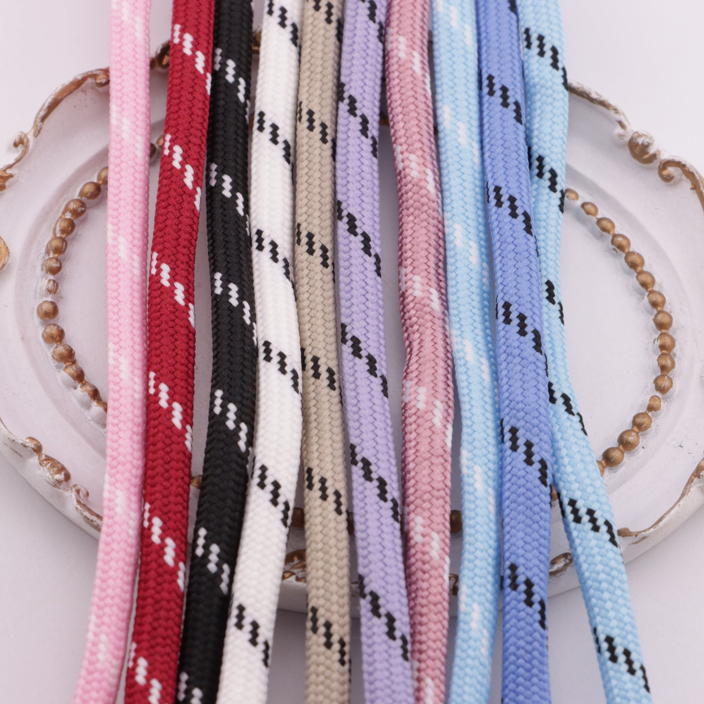 FS5942- 5mm Thick Colorful Dotted Polyester Core-Spun Round Rope, Wear-Resistant Miu Rope