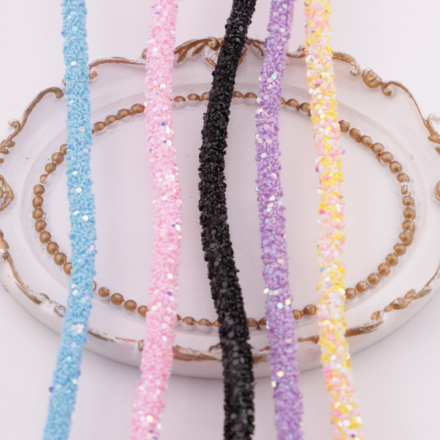 FS6014- About 5mm Round Glitter Flake Rope Round Glitter Flake Rope