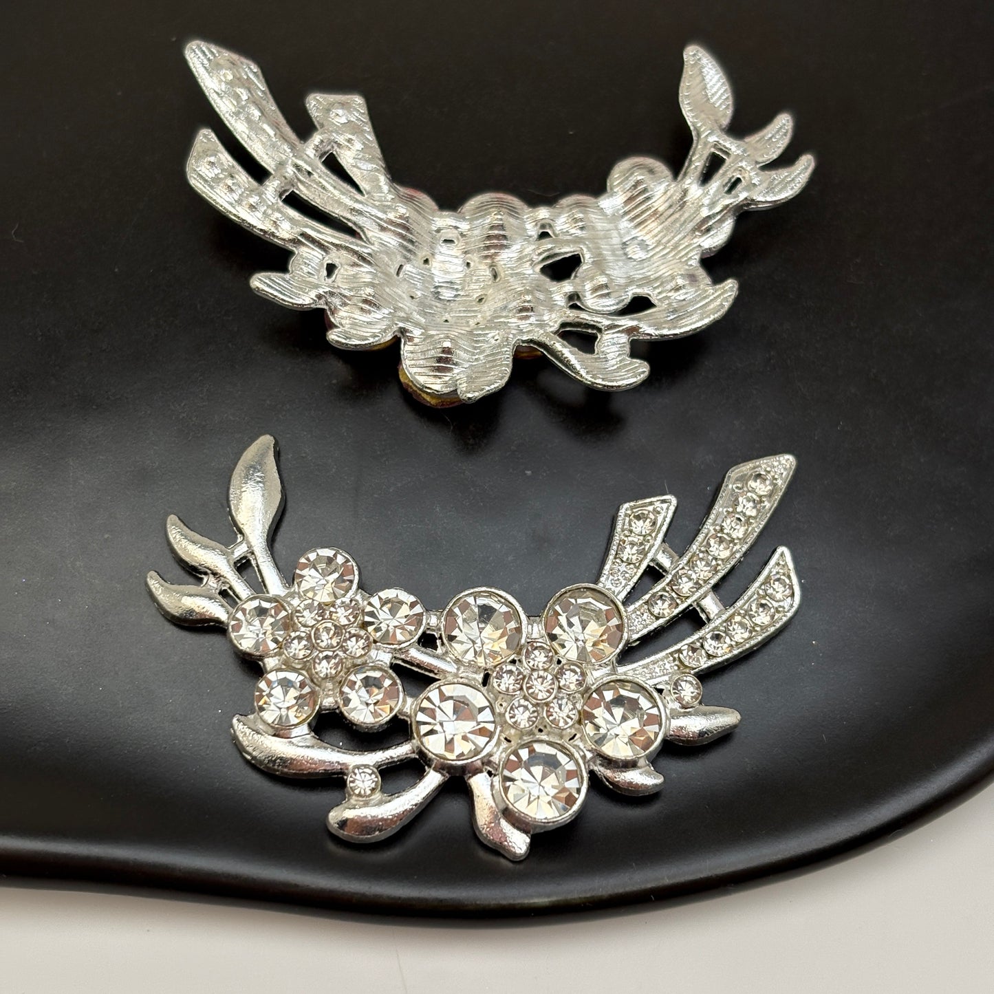 FS5428- 53*35Mm 2 Flower Metal Charms Double Flower Metal Patches