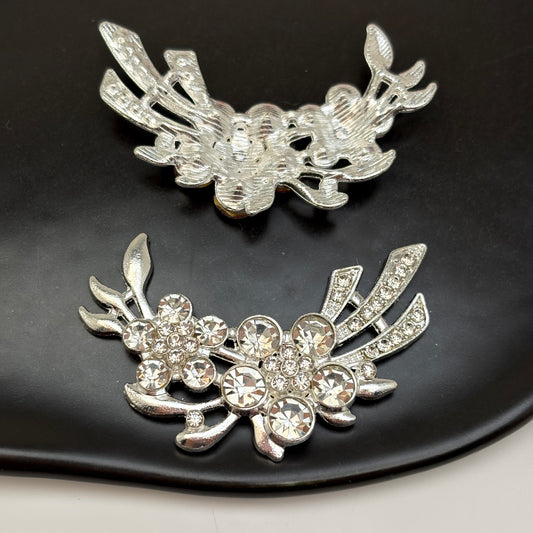 FS5428- 53*35Mm 2 Flower Metal Charms Double Flower Metal Patches